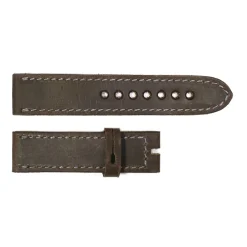 Steinhart Watches Bandjes 22 Mm^Band Donkerbruin Met Grijze Stiksels Maat M