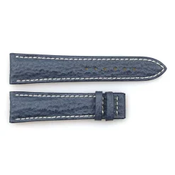 Steinhart Watches Bandjes 22 Mm^Leren Band Blauw Voor Marine Chronograaf Maat S