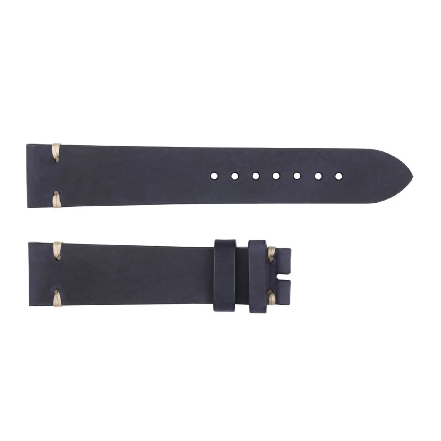 Steinhart Watches Bandjes 20 Mm^Leren Band Donkerblauw Voor Monopusher Maat L