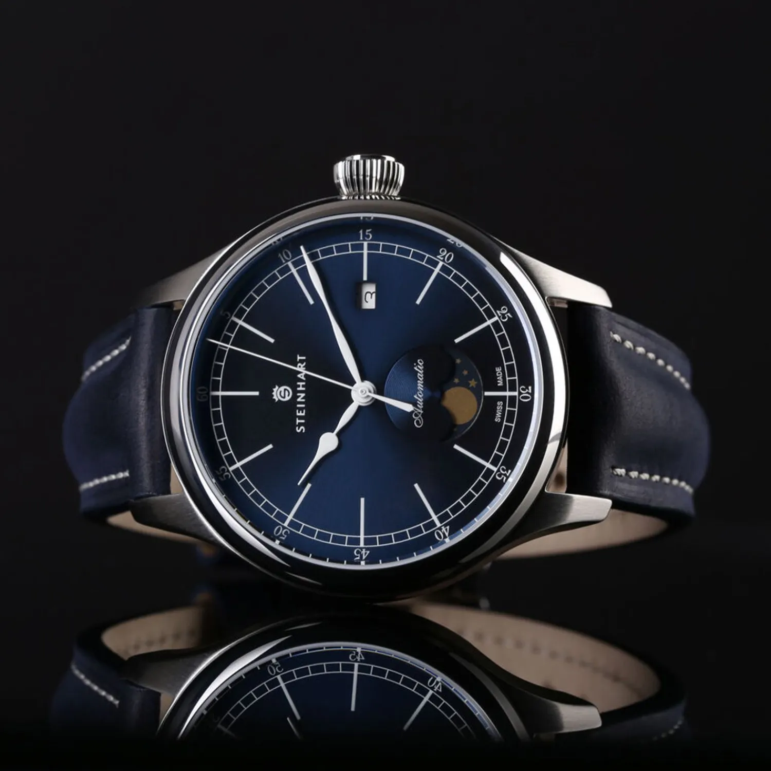 Steinhart Watches Maritieme Horloges^Mariene Maanfase Blauw