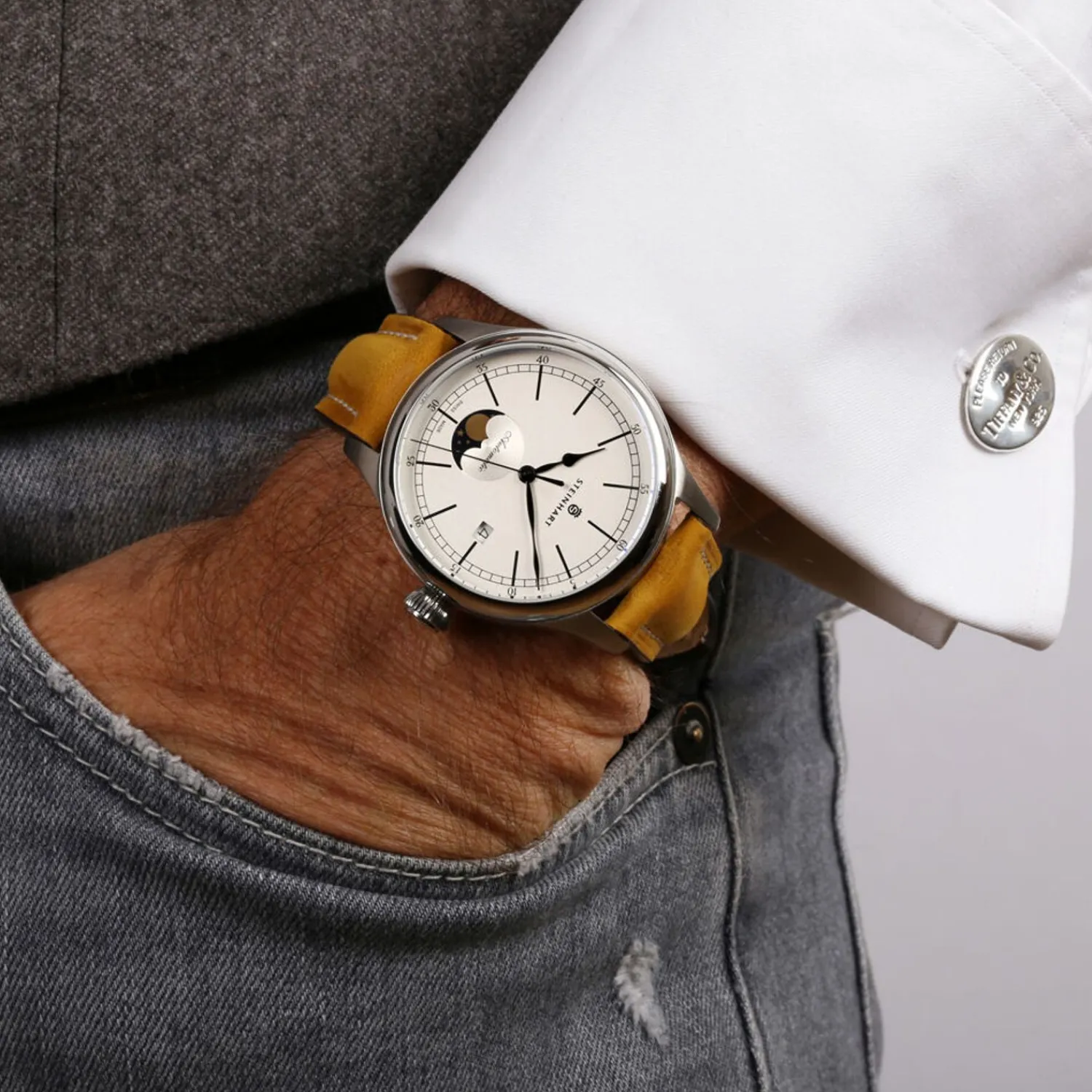 Steinhart Watches Maritieme Horloges^Mariene Maanfase Zilver