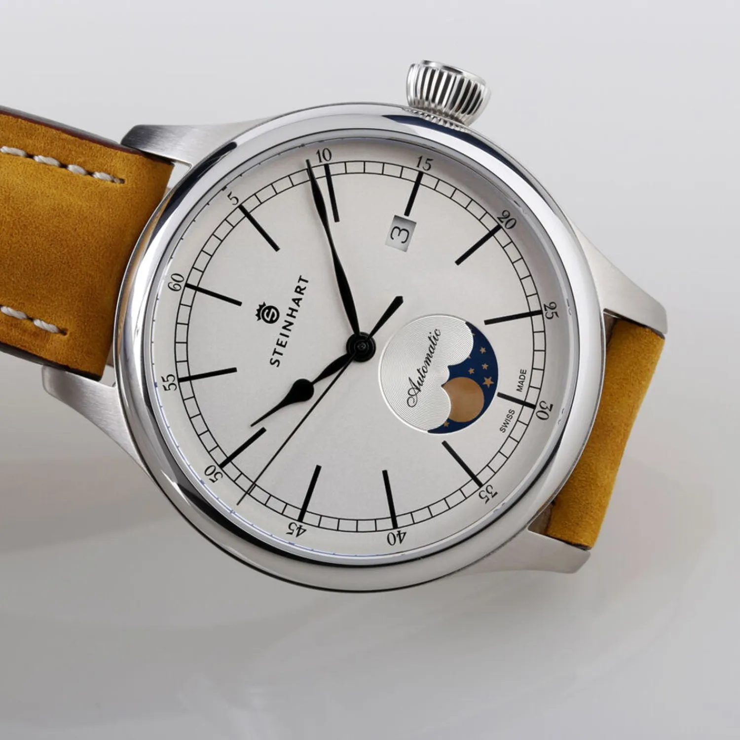 Steinhart Watches Maritieme Horloges^Mariene Maanfase Zilver