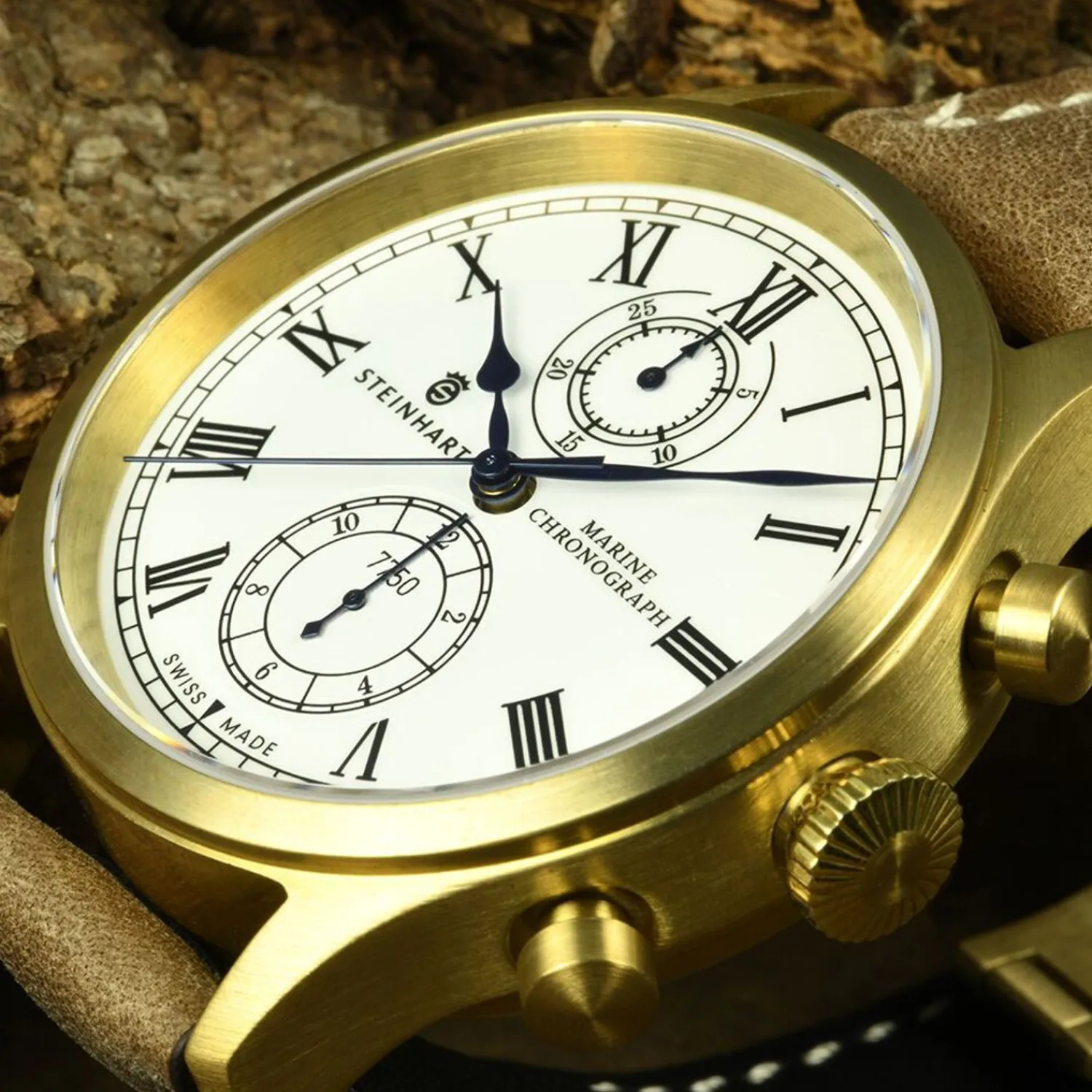 Steinhart Watches Premium Lijn^Marinechronograaf Brons Premium Romisch