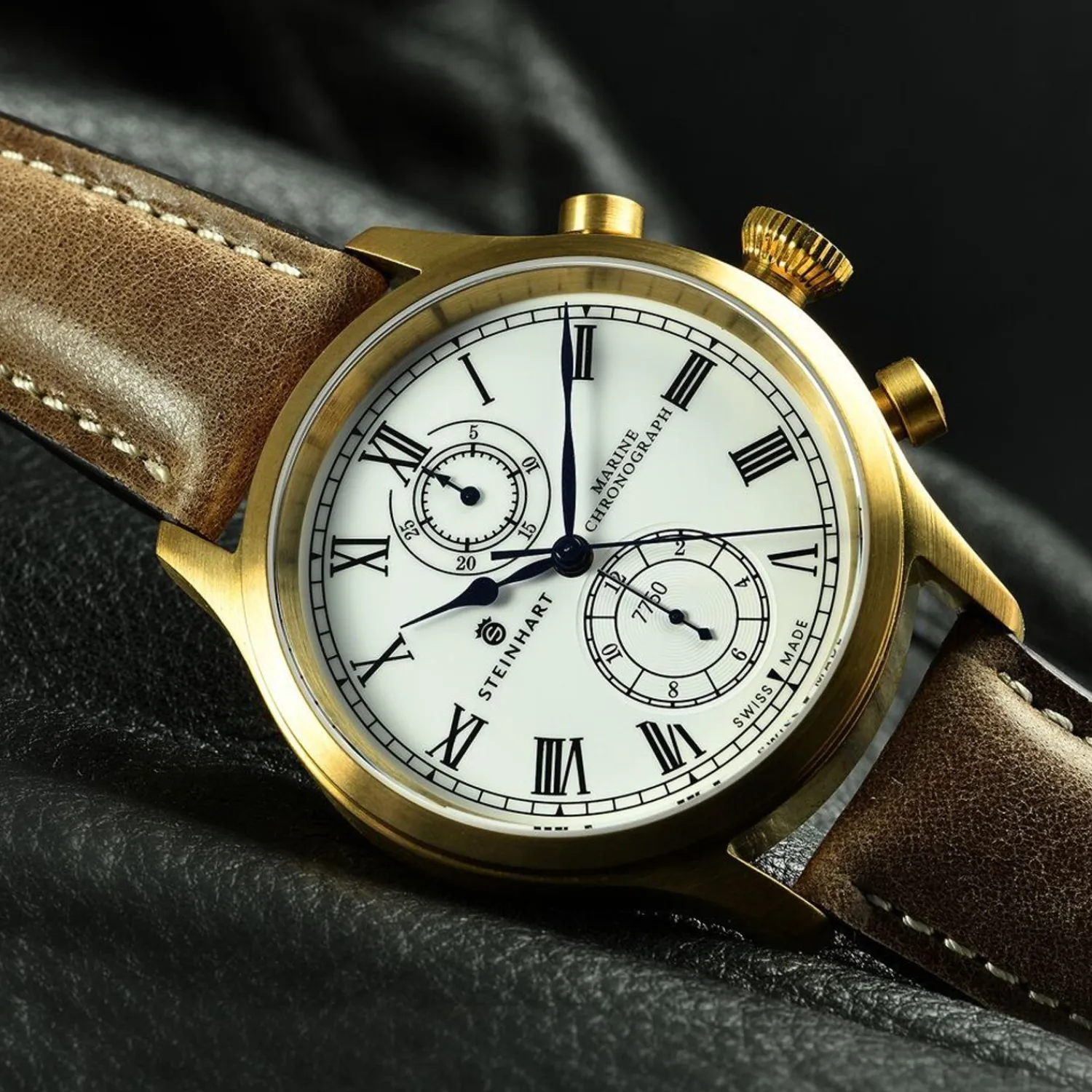Steinhart Watches Premium Lijn^Marinechronograaf Brons Premium Romisch