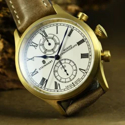 Steinhart Watches Premium Lijn^Marinechronograaf Brons Premium Romisch
