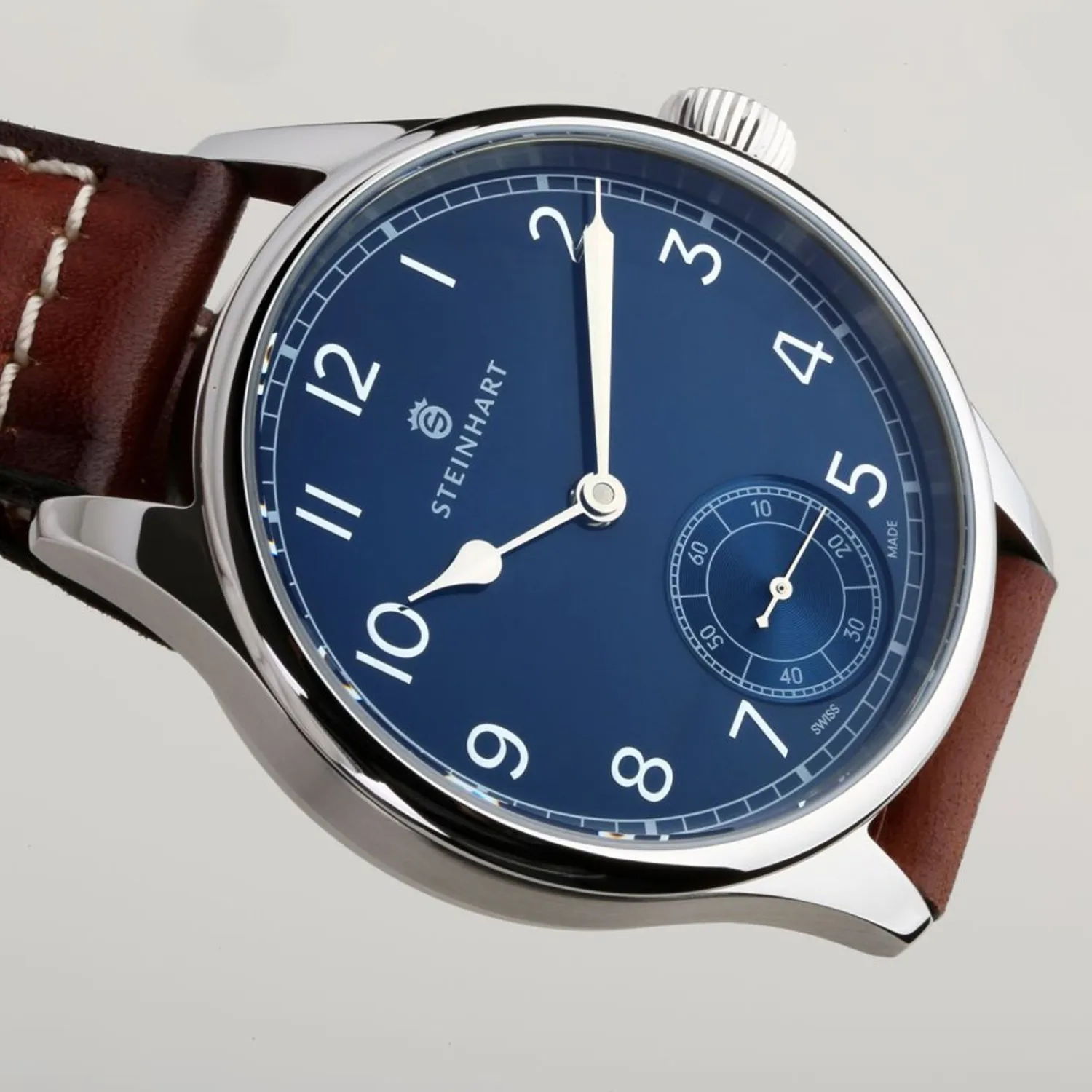 Steinhart Watches Maritieme Horloges^Marine Chronometer 42 Blauw Arabisch