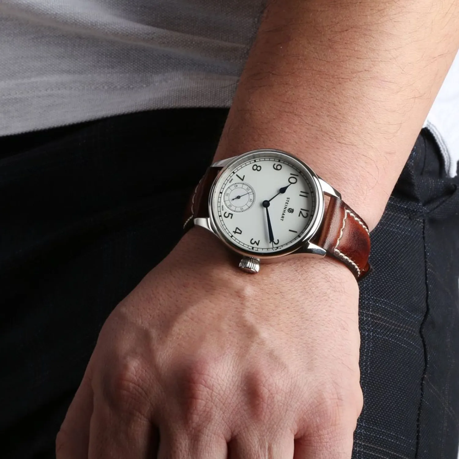 Steinhart Watches Maritieme Horloges^Marine Chronometer 42 Wit Arabisch