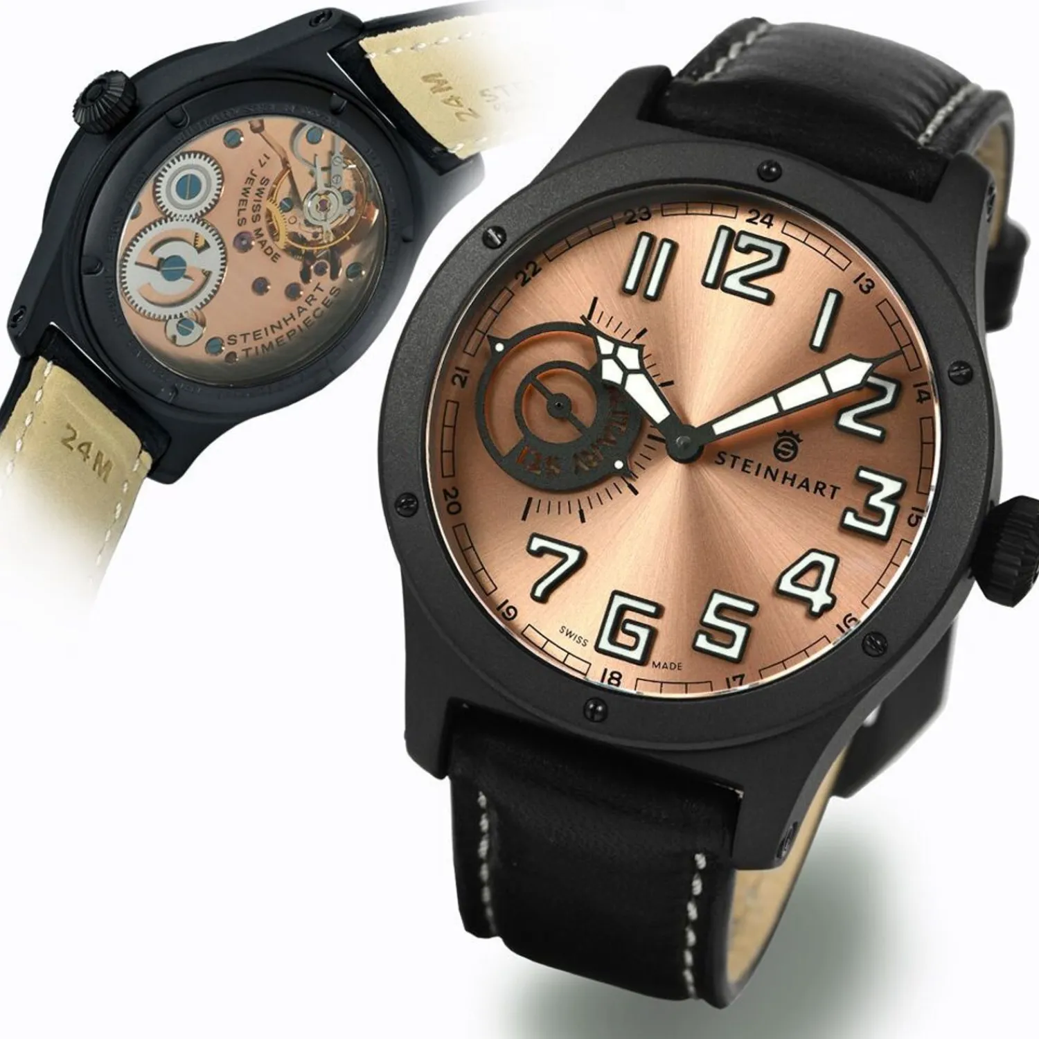 Steinhart Watches Beperkte Editie^Militaire 47 St1 Pink Gold Ltd.-Editie