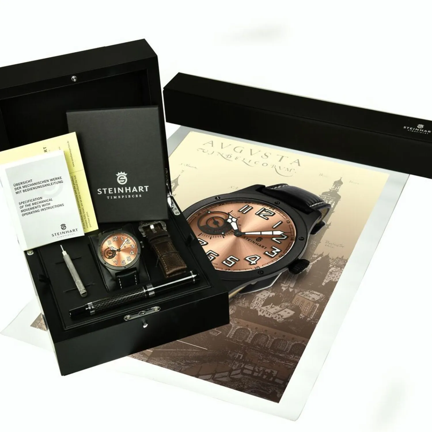 Steinhart Watches Beperkte Editie^Militaire 47 St1 Pink Gold Ltd.-Editie