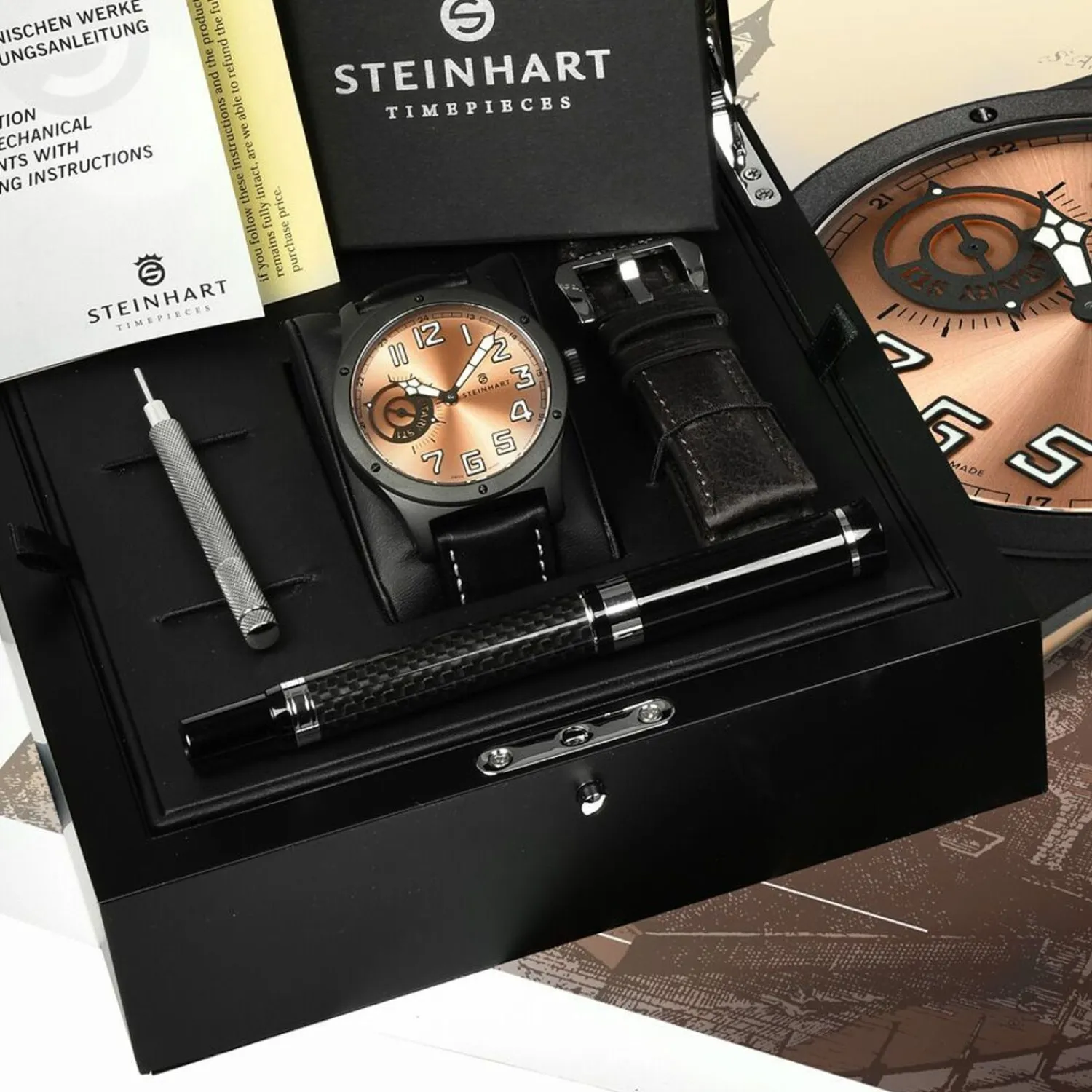 Steinhart Watches Beperkte Editie^Militaire 47 St1 Pink Gold Ltd.-Editie