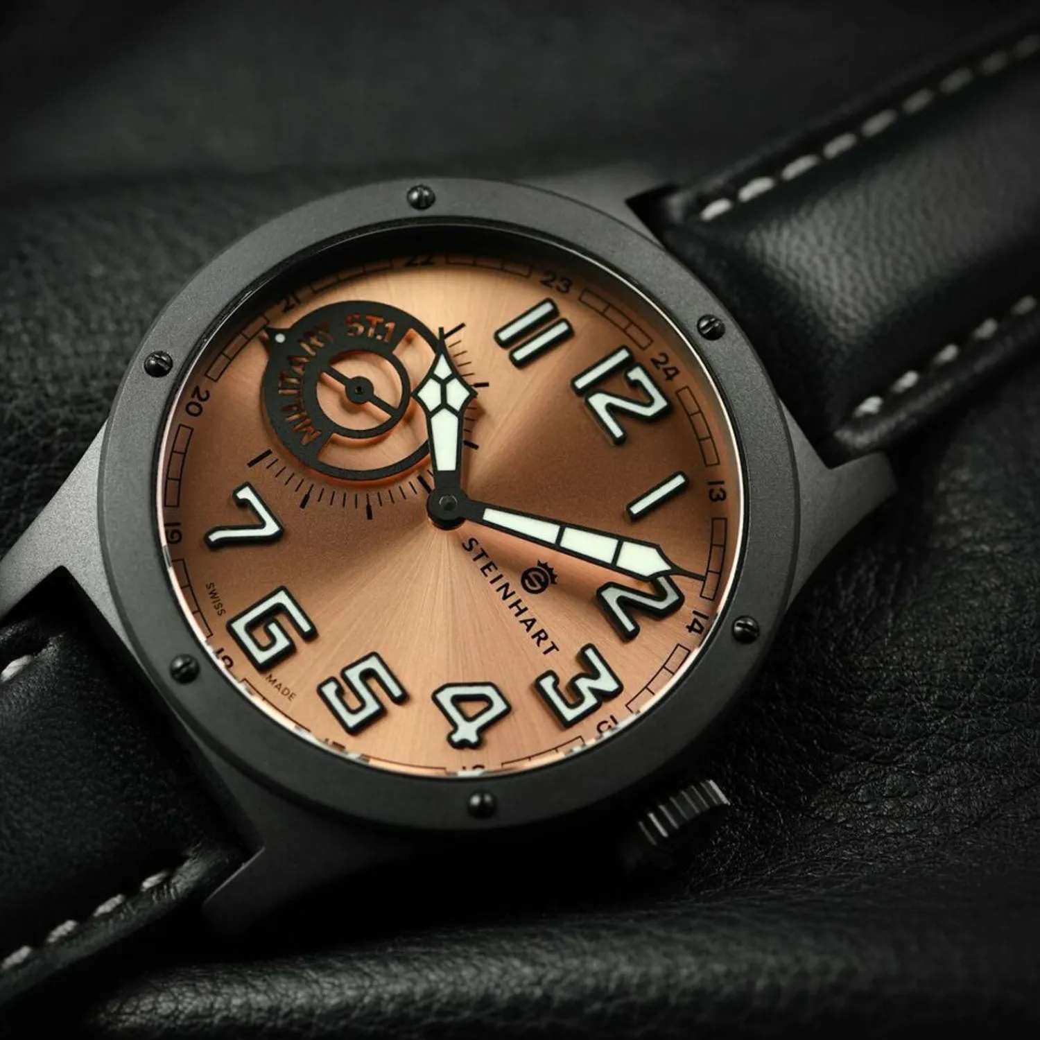 Steinhart Watches Beperkte Editie^Militaire 47 St1 Pink Gold Ltd.-Editie