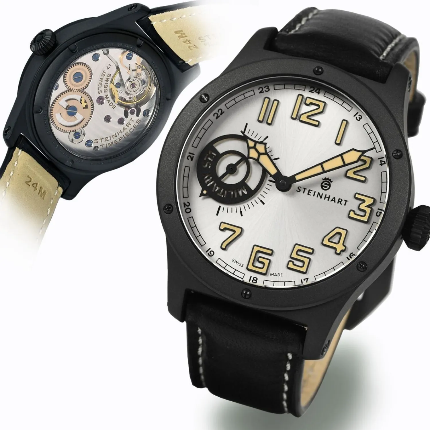 Steinhart Watches Beperkte Editie^Militaire 47 St1 Silber Ltd.-Editie