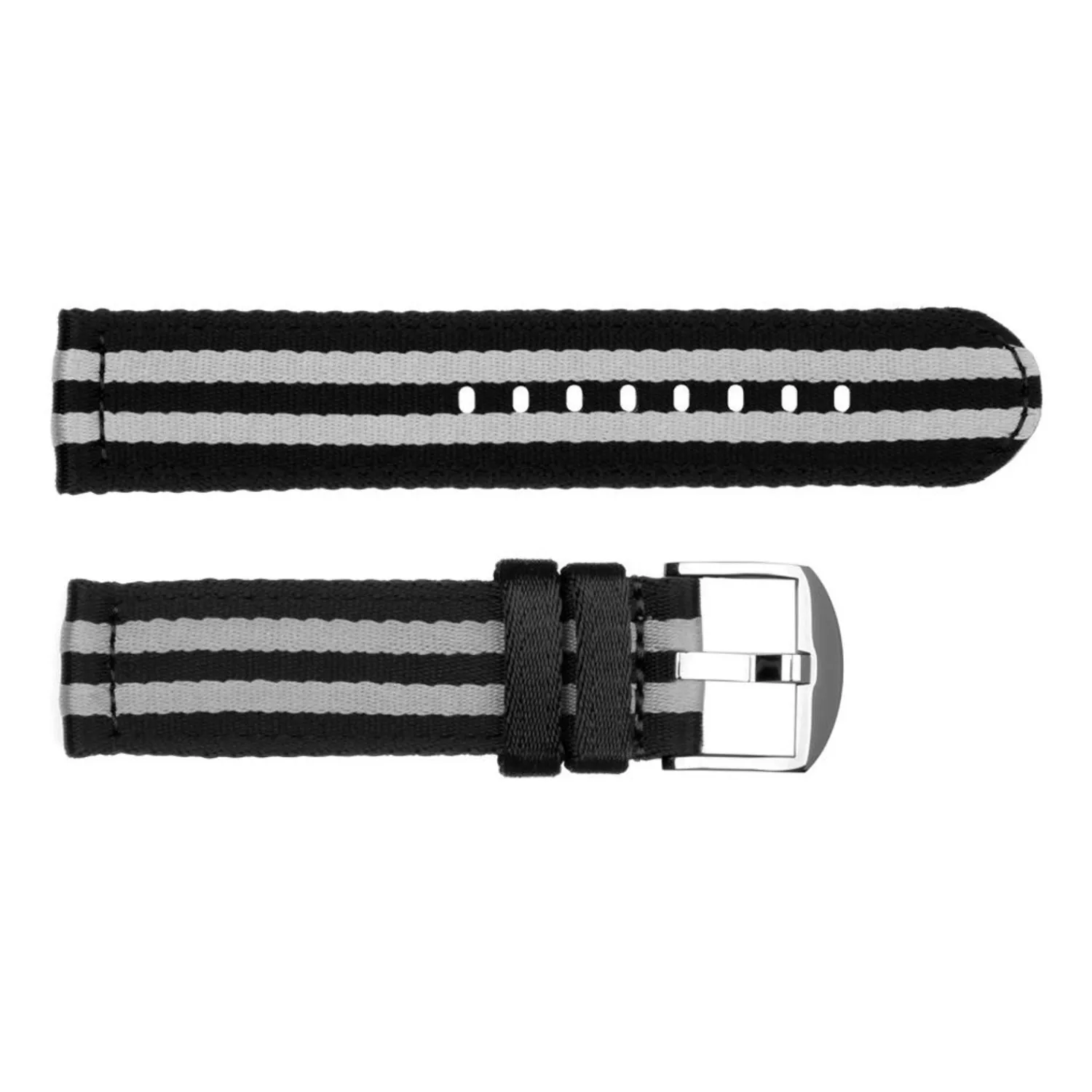 Steinhart Watches Bandjes 22 Mm^Nato Band Zwart/Grijs