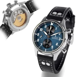 Steinhart Watches Pilotenhorloges^Nav.B-Chrono 42 Klassiek A-Type Blauw