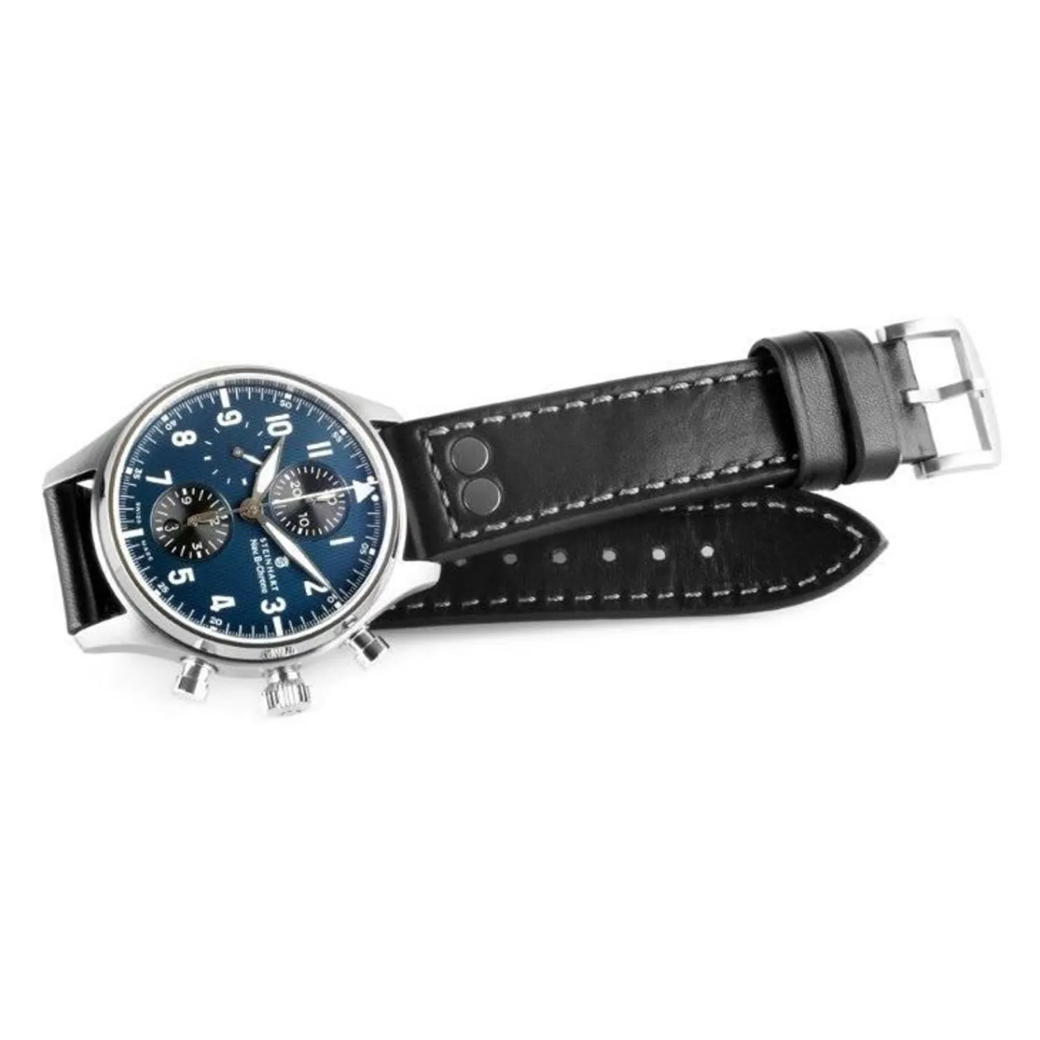 Steinhart Watches Pilotenhorloges^Nav.B-Chrono 42 Klassiek A-Type Blauw