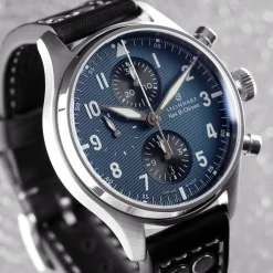 Steinhart Watches Pilotenhorloges^Nav.B-Chrono 42 Klassiek A-Type Blauw
