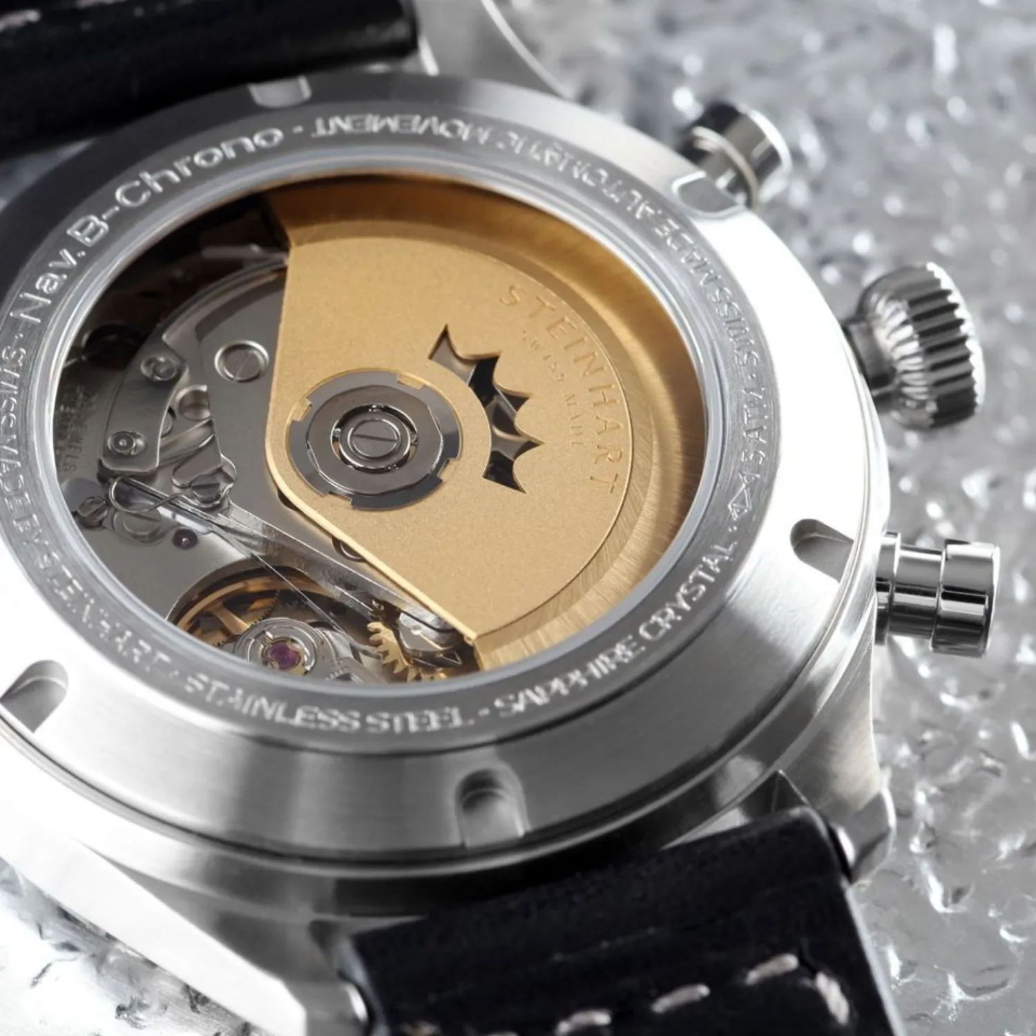 Steinhart Watches Pilotenhorloges^Nav.B-Chrono 42 Klassiek A-Type Blauw