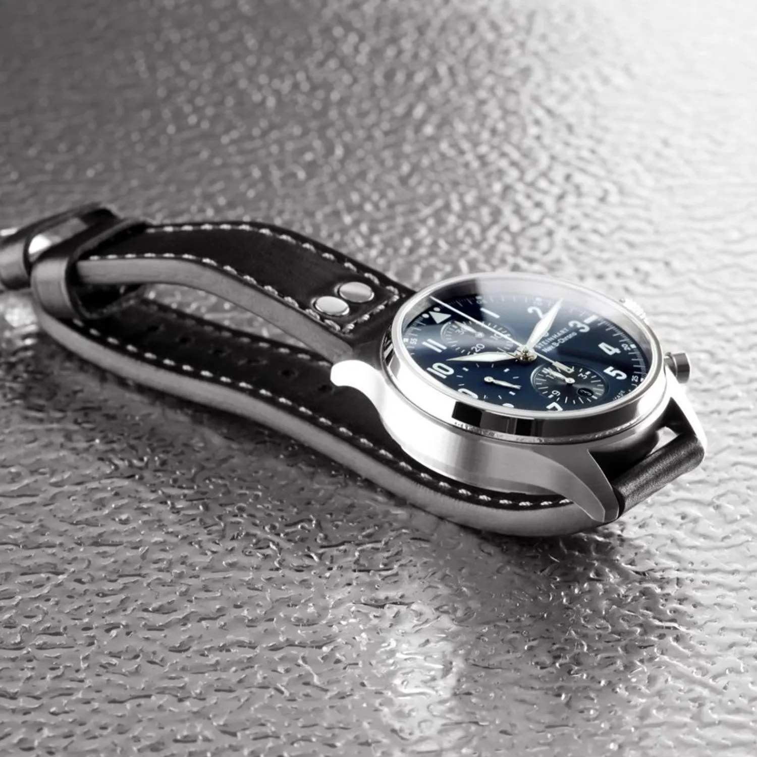 Steinhart Watches Pilotenhorloges^Nav.B-Chrono 42 Klassiek A-Type Blauw