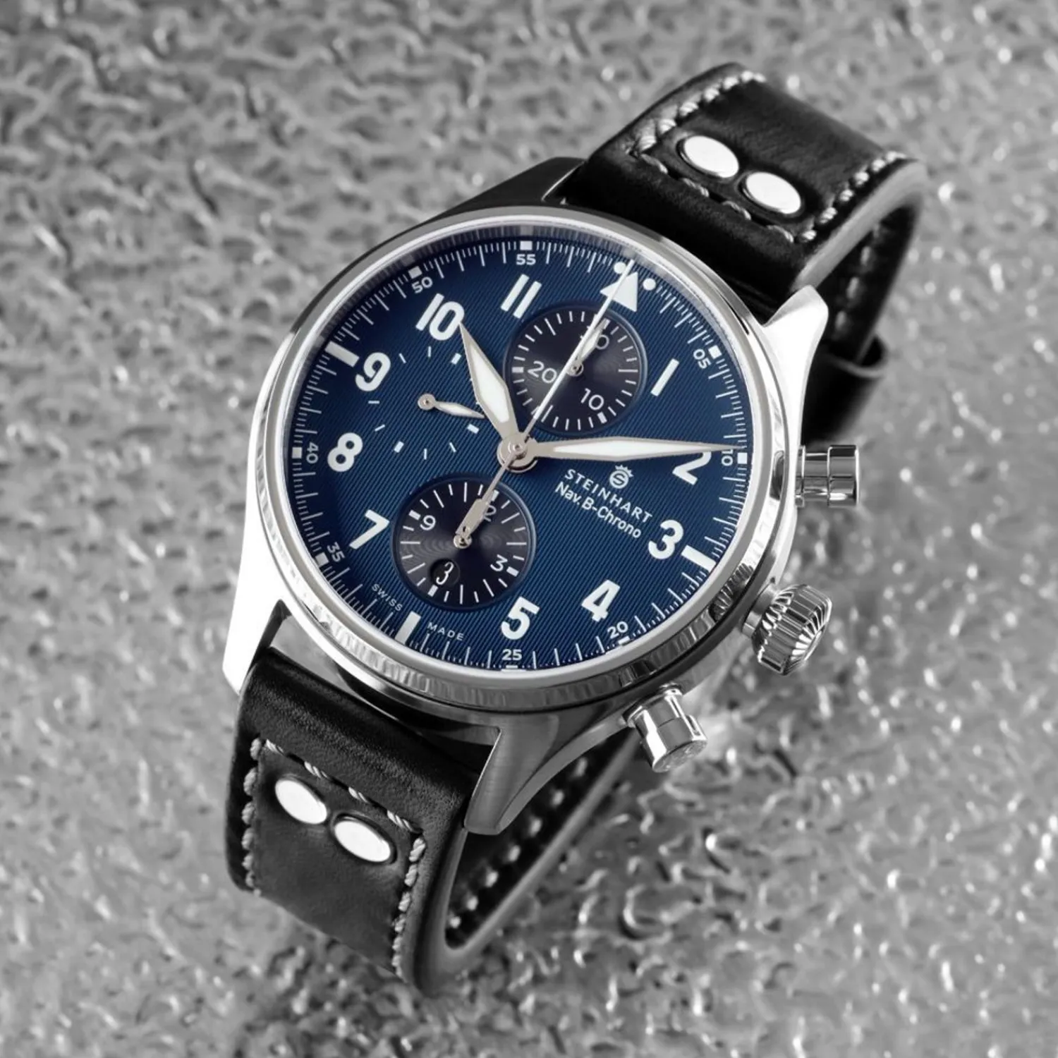Steinhart Watches Chronografen^Nav.B-Chrono 42 Klassiek A-Type Blauw