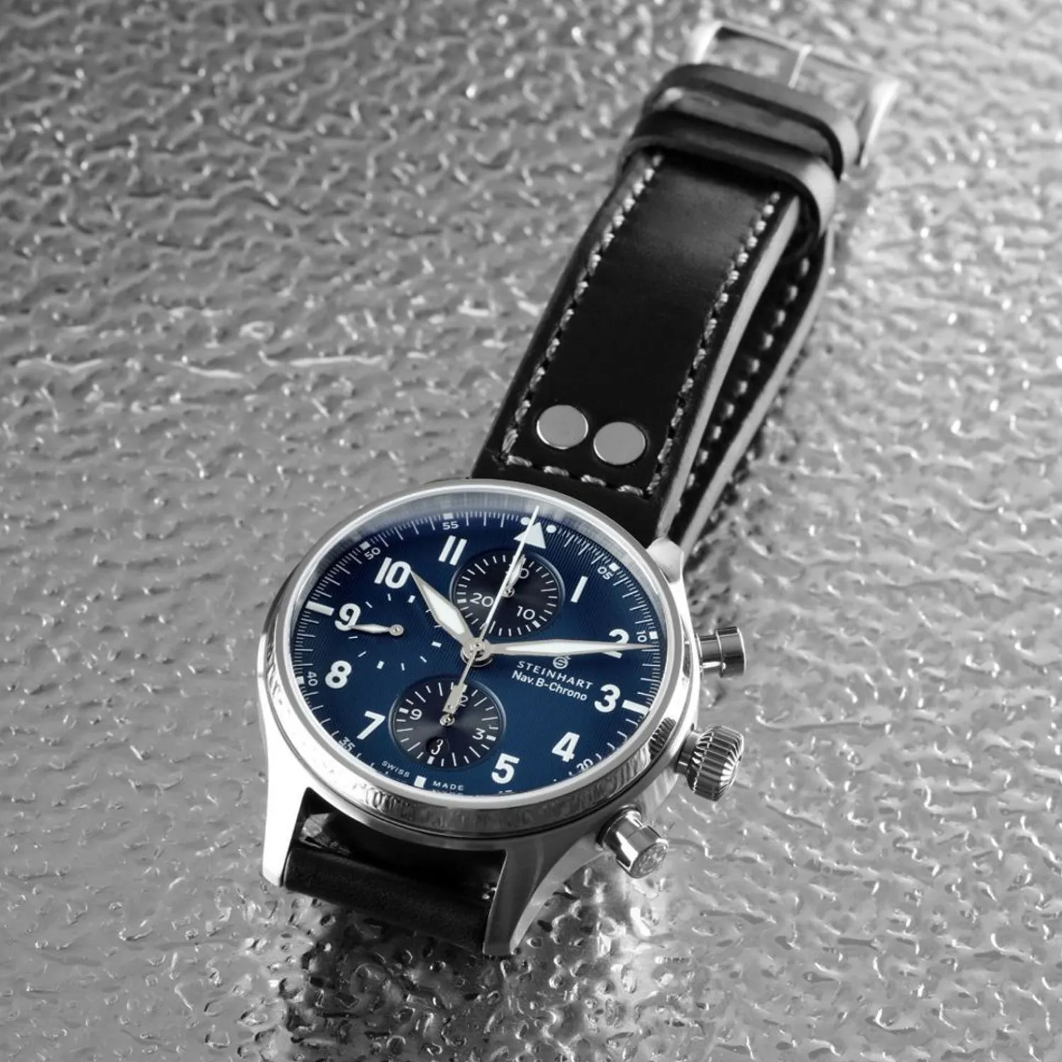 Steinhart Watches Chronografen^Nav.B-Chrono 42 Klassiek A-Type Blauw