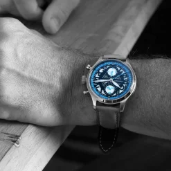 Steinhart Watches Chronografen^Nav.B-Chrono 42 Skeletblauw