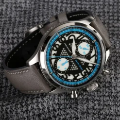 Steinhart Watches Beperkte Editie^Nav.B-Chrono 42 Skeletblauw