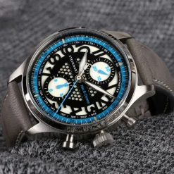 Steinhart Watches Beperkte Editie^Nav.B-Chrono 42 Skeletblauw