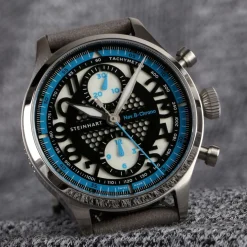 Steinhart Watches Beperkte Editie^Nav.B-Chrono 42 Skeletblauw