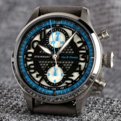 Steinhart Watches Beperkte Editie^Nav.B-Chrono 42 Skeletblauw