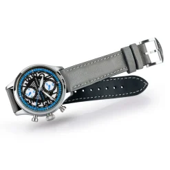 Steinhart Watches Pilotenhorloges^Nav.B-Chrono 42 Skeletblauw