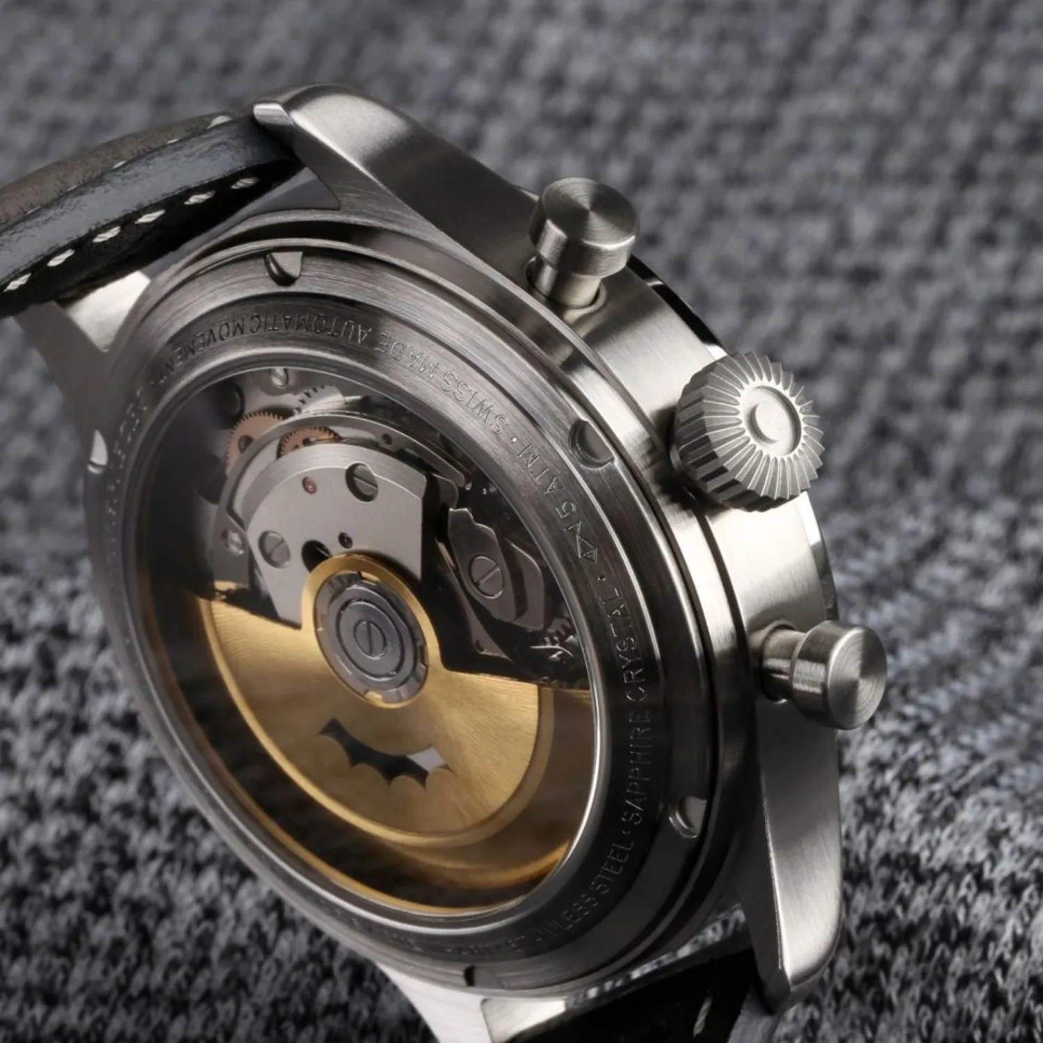 Steinhart Watches Beperkte Editie^Nav.B-Chrono 42 Skelet Oranje