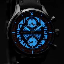 Steinhart Watches Pilotenhorloges^Nav.B-Chrono 42 Skelet Oranje