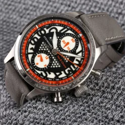 Steinhart Watches Pilotenhorloges^Nav.B-Chrono 42 Skelet Oranje