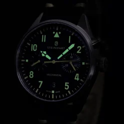 Steinhart Watches Pilotenhorloges^Nav.B - Monopusher 42 Blauw