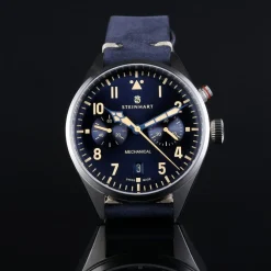 Steinhart Watches Beperkte Editie^Nav.B - Monopusher 42 Blauw