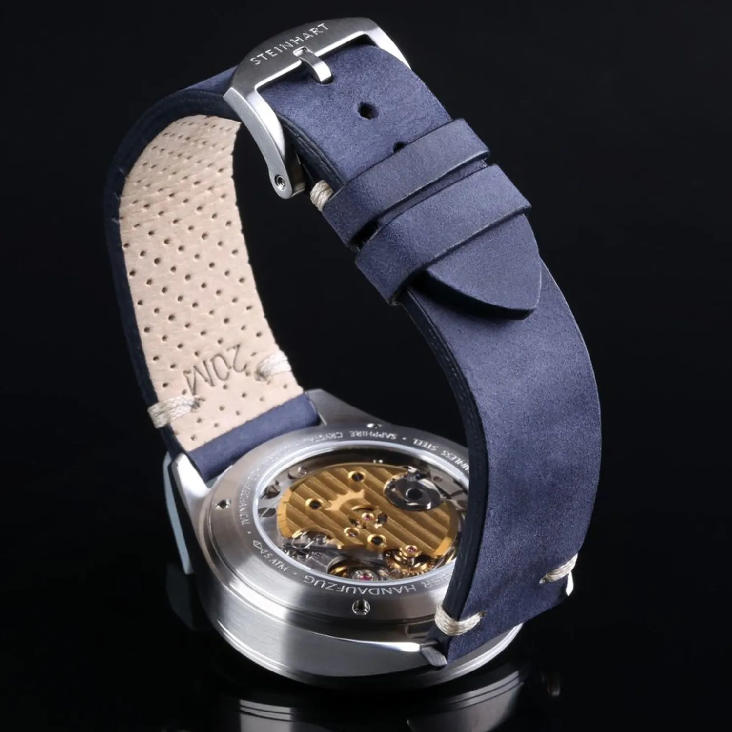 Steinhart Watches Beperkte Editie^Nav.B - Monopusher 42 Blauw