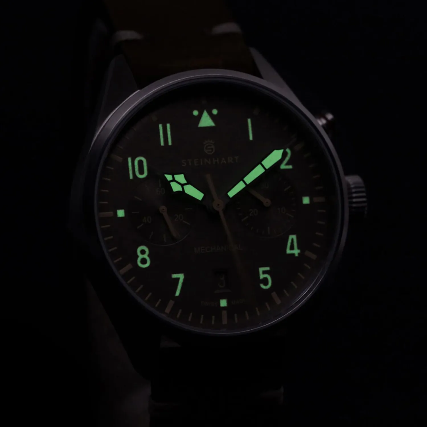 Steinhart Watches Chronografen^Nav.B - Monopusher 42 Grijs
