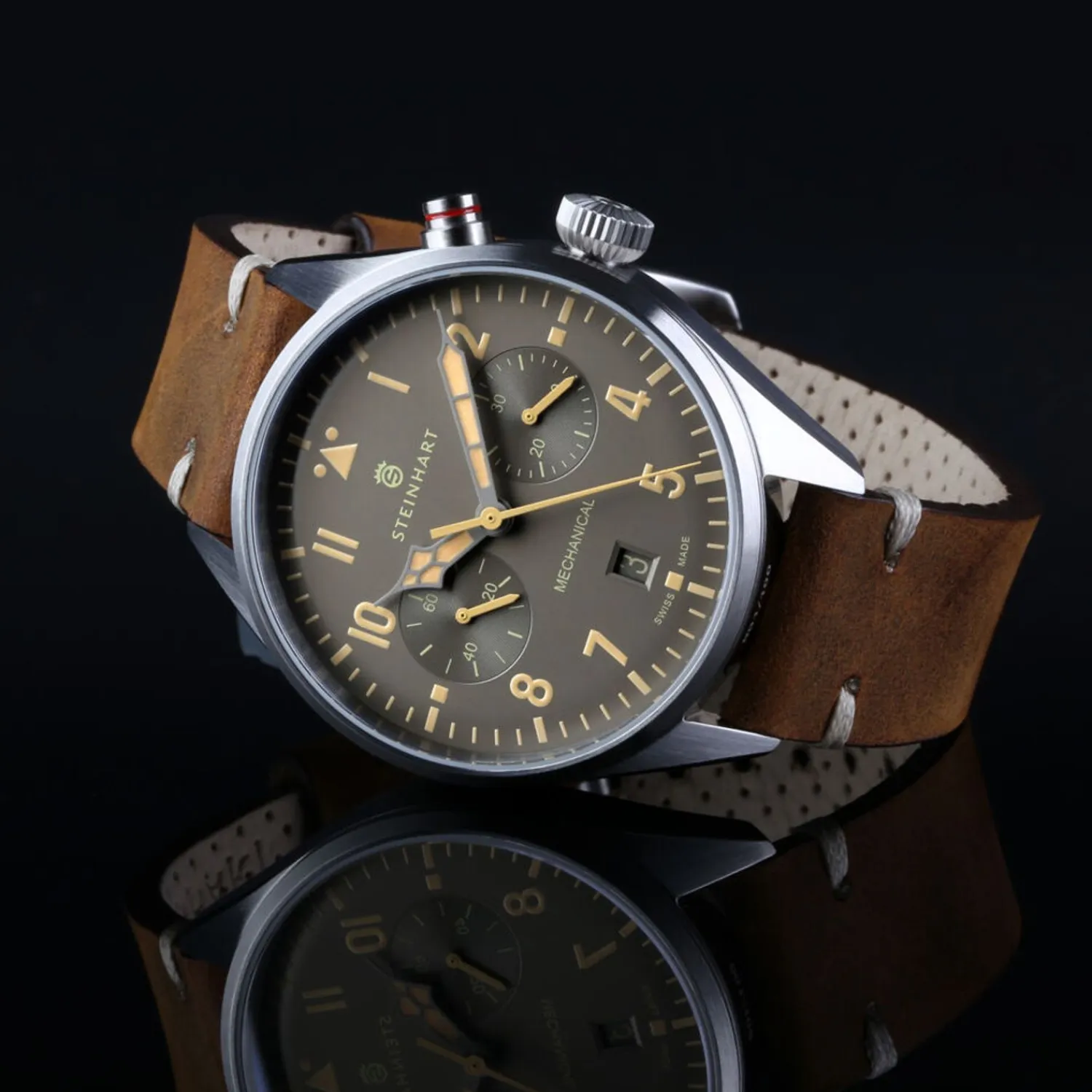 Steinhart Watches Beperkte Editie^Nav.B - Monopusher 42 Grijs