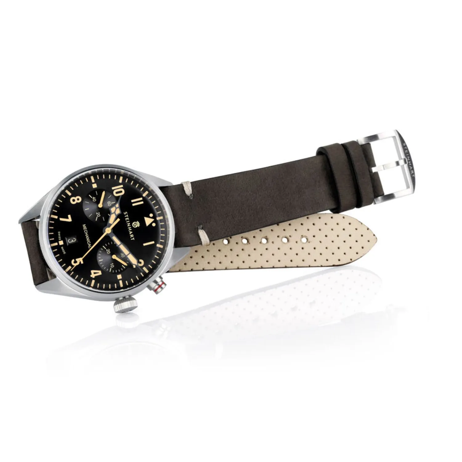 Steinhart Watches Beperkte Editie^Nav.B - Monopusher 42 Zwart