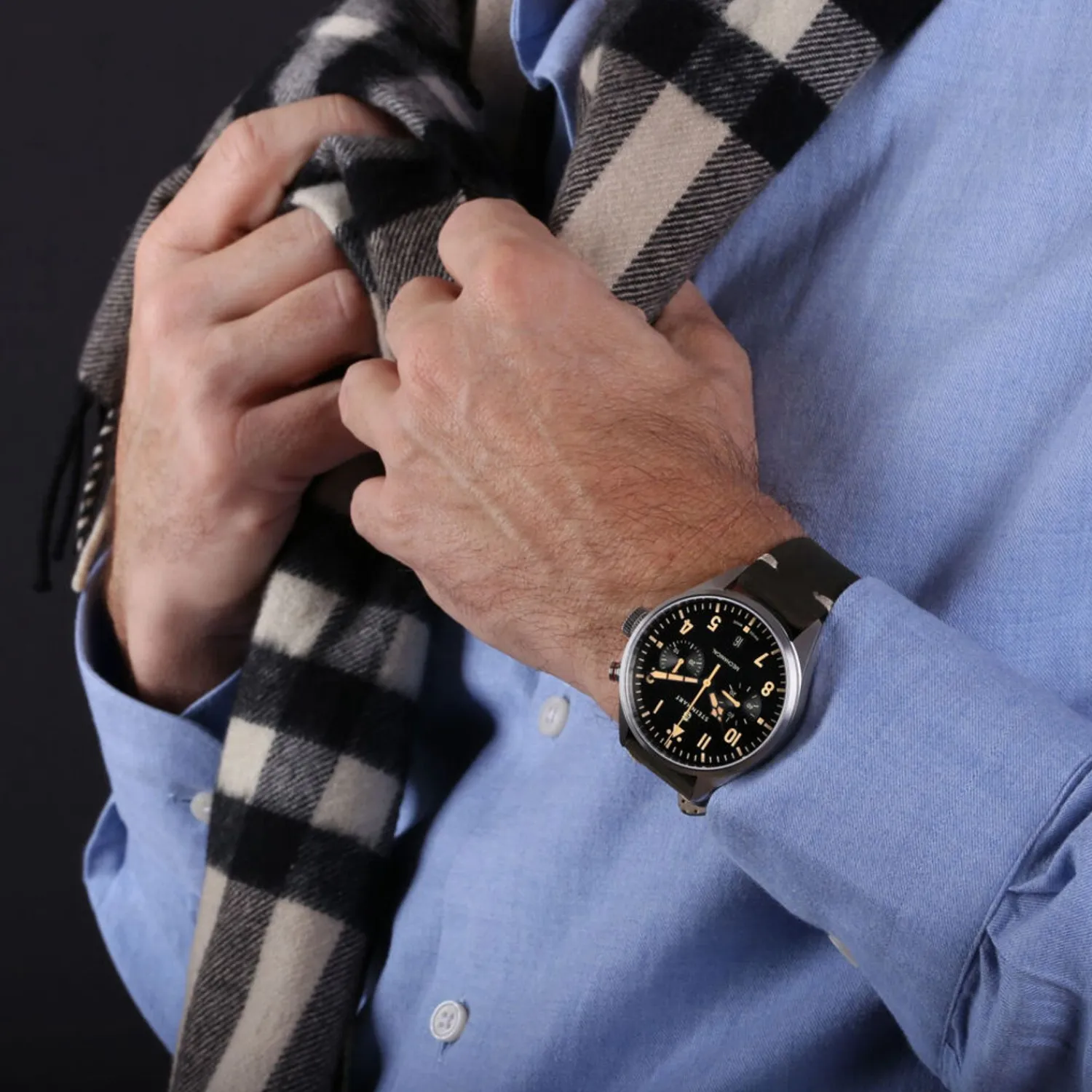 Steinhart Watches Beperkte Editie^Nav.B - Monopusher 42 Zwart