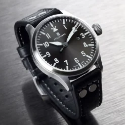 Steinhart Watches Pilotenhorloges^Nav B-Uhr 44 Datumgrijs
