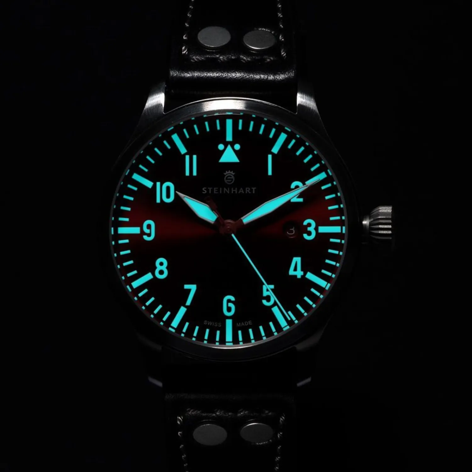 Steinhart Watches Pilotenhorloges^Nav B-Uhr 44 Datum Rood