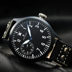Steinhart Watches Pilotenhorloges^Nav B-Uhr 47 Handaufzug Zwart
