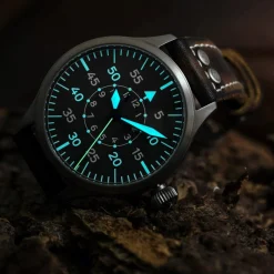 Steinhart Watches Pilotenhorloges^Nav B-Uhr 44 Titan B Muster Zentralsekunde