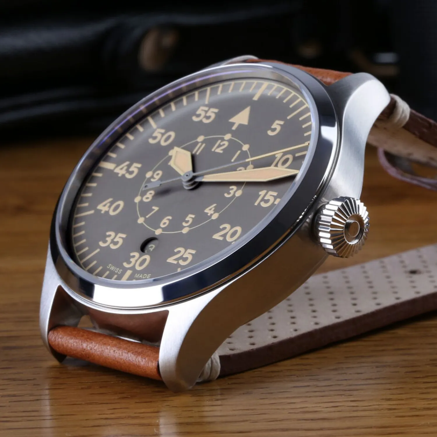Steinhart Watches Pilotenhorloges^Nav B-Uhr 42 Vintage Beige B-Muster