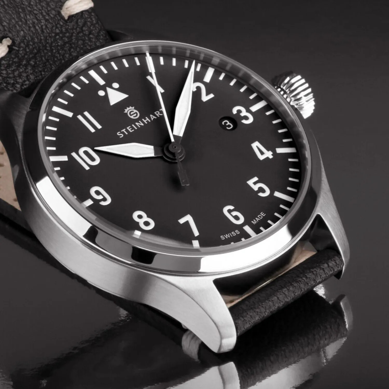 Steinhart Watches Pilotenhorloges^Nav B-Uhr 42 Zwart A-Muster
