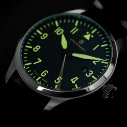 Steinhart Watches Pilotenhorloges^Nav B-Uhr 42 Zwart A-Muster