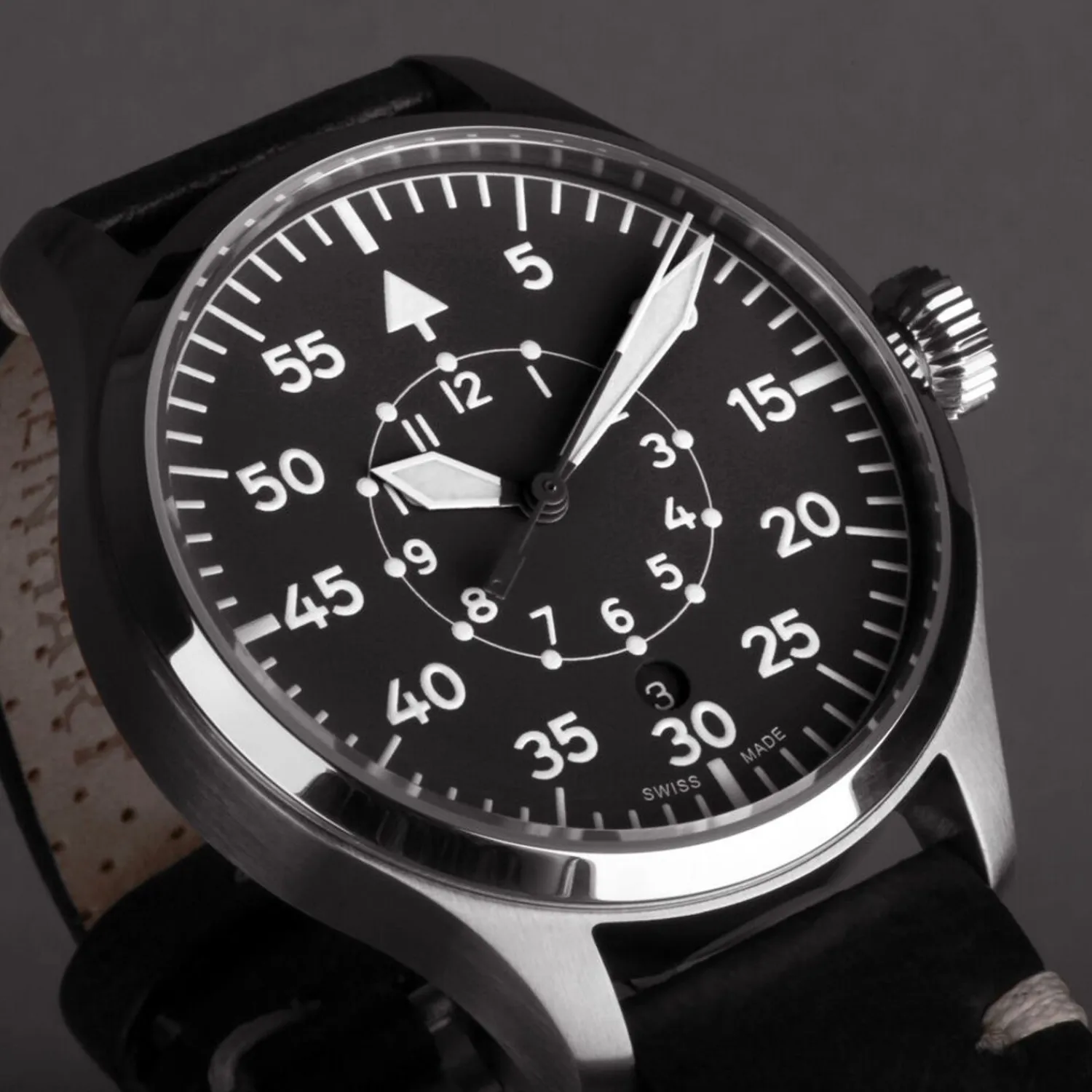 Steinhart Watches Pilotenhorloges^Nav B-Uhr 42 Zwart B-Muster