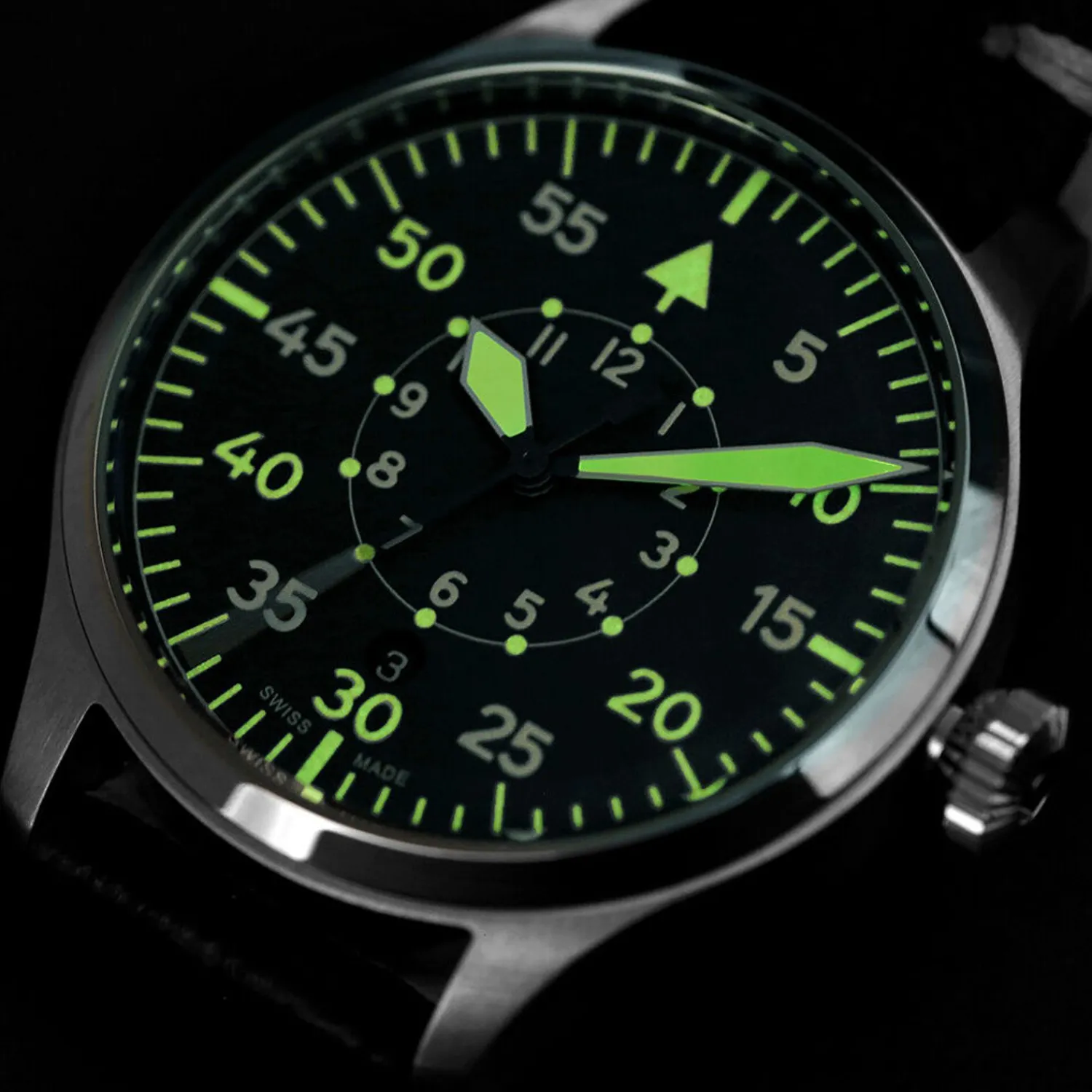 Steinhart Watches Pilotenhorloges^Nav B-Uhr 42 Zwart B-Muster