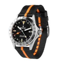 Steinhart Watches Bandjes 22 Mm^Navo-Band Zwart/Oranje